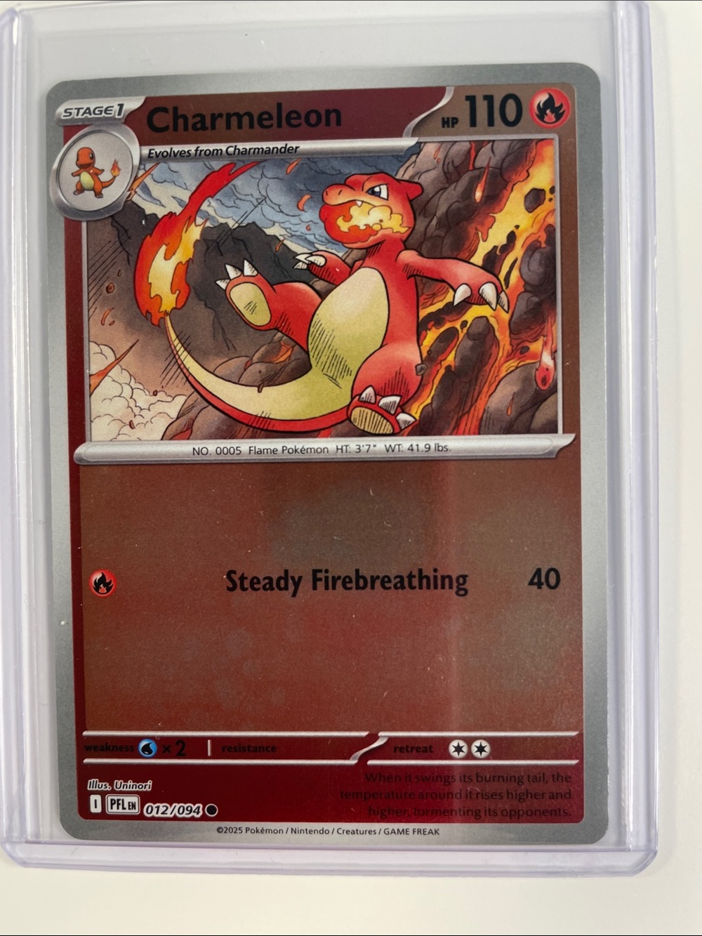 Pokemon Charmeleon Card - Red and Yellow